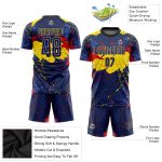Royal-Gold Soccer Jersey - Personalized Sublimation Uniform for Fans and Players Personalized Figure Royal-Gold Sublimation
