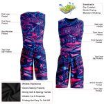 Custom Name and Number Royal Pink Basketball Jersey Suit - Personalized Sublimation Round Neck Team Uniform Personalized