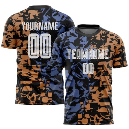 Custom Name and Number Soccer Jersey - Personalized White-Black Third Sublimation Uniform for Team Personalized Figure White-Black