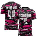 Custom Name Number Soccer Jersey Personalized in White Hot Pink Sublimation Team Uniform Personalized Figure White-Hot Pink