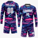 Personalized White-Pink Sublimation Soccer Jersey Uniform - Custom Figure Design Personalized Figure White-Pink Sublimation