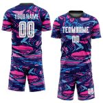Personalized White-Pink Sublimation Soccer Jersey Uniform - Custom Figure Design Personalized Figure White-Pink Sublimation