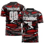 Custom Name and Number Soccer Jersey - Personalized White-Red Sublimation Team Uniform Personalized Figure White-Red Sublimation