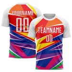 Personalized Soccer Jersey White-Red Sublimation Uniform for Men and Women Personalized Figure White-Red Sublimation Soccer