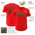 Fire Red Black Old Gold Custom Baseball Jersey - Personalized Sports Apparel Personalized Fire Red Black-Old Gold Baseball
