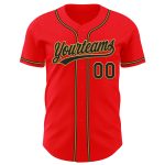 Fire Red Black Old Gold Custom Baseball Jersey - Personalized Sports Apparel Personalized Fire Red Black-Old Gold Baseball