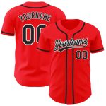 Custom Fire Red Black White Baseball Jersey - Personalized Sports Apparel Personalized Fire Red Black-White Baseball Jersey