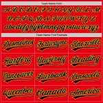 Custom Team Baseball Jersey - Personalized Fire Red Black-Yellow with Name and Number Personalized Fire Red Black-Yellow