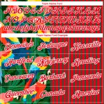 Personalized Tropical Palm Leaves Parrot T-Shirt - Fire Red Kelly Green-White Custom Name and Number Performance Tee Personalized
