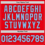 Custom Name and Number Baseball Jersey in Fire Red, Light Blue, and Steel Gray - Authentic Team Apparel Personalized Fire
