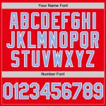 Custom Name and Number Authentic Baseball Jersey - Personalized Fire Red Light Blue-White Team Jersey Personalized Fire Red
