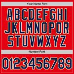 Custom Team Baseball Jersey in Fire Red Navy and Old Gold with Personalized Name and Number Personalized Fire Red Navy-Old