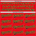 Custom Personalized Fire Red Navy-Yellow Baseball Jersey with Team Name and Number - Authentic Design Personalized Fire Red