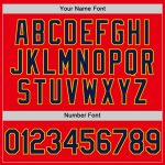Custom Personalized Fire Red Navy-Yellow Baseball Jersey with Team Name and Number - Authentic Design Personalized Fire Red