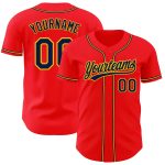 Personalized Fire Red Navy Yellow Baseball Jersey for Men and Women Personalized Fire Red Navy-Yellow Baseball Jersey