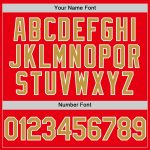 Custom Name and Number Authentic Baseball Jersey, Fire Red Old Gold-White Design Personalized Fire Red Old Gold-White Authentic