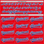 Personalized Fire Red Baseball Jersey - Royal-White Custom Team Jersey Personalized Fire Red Royal-White Baseball Jersey