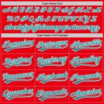 Personalized Fire Red and Teal-White Baseball Jersey for Men and Women Personalized Fire Red Teal-White Baseball Jersey