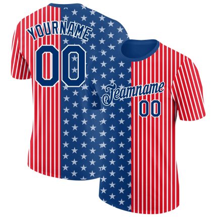 Personalized Fire Red US Navy 3D Star Performance T-Shirt - High-Quality Comfort and Style Personalized Fire Red US Navy