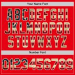 Custom Name and Number Vintage USA Flag Cream Baseball Jersey - Personalized Fire Red Design Personalized Fire Red Vintage