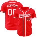 Personalized Fire Red White Baseball Jersey for Custom Sportswear and Team Apparel Personalized Fire Red White Baseball Jersey