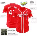 Personalized Fire Red White Baseball Jersey for Custom Sportswear and Team Apparel Personalized Fire Red White Baseball Jersey