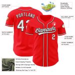 Custom Name and Number Authentic Baseball Jersey - Personalized Fire Red White-Black Team Jersey Personalized Fire Red White-Black