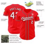 Custom Fire Red White Black Authentic Baseball Jersey - Personalized Sportswear Personalized Fire Red White-Black Authentic