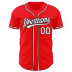 Personalized Red Baseball Jersey with White and Black Accents - Custom Sports Apparel Personalized Fire Red White-Black Baseball
