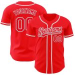 Personalized Fire Red White Gray Baseball Jersey - Authentic Design for Fans Personalized Fire Red White-Gray Authentic Baseball
