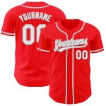 Personalized Fire Red White Gray Baseball Jersey for Men and Women - Custom Sports Apparel Personalized Fire Red White-Gray