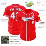 Custom Name Number Baseball Jersey - Personalized Fire Red White Light Blue Authentic Team Apparel Personalized Fire Red