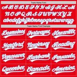 Custom Name Number Baseball Jersey - Personalized Fire Red White Light Blue Authentic Team Apparel Personalized Fire Red