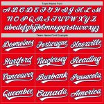 Personalized Custom Name and Number Fire Red White-Navy Baseball Jersey - Authentic Team Apparel Personalized Fire Red White-Navy