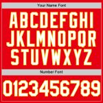 Custom Team Jersey with Personalized Name and Number - Fire Red White Yellow Authentic Baseball Jersey Personalized Fire