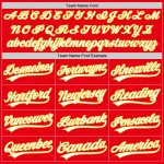 Custom Team Jersey with Personalized Name and Number - Fire Red White Yellow Authentic Baseball Jersey Personalized Fire