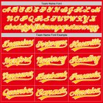Custom Name Number Authentic Baseball Jersey Fire Red Yellow White Personalized Fire Red Yellow-White Authentic Baseball