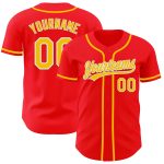 Custom Fire Red Yellow White Baseball Jersey for Personalized Style Personalized Fire Red Yellow-White Baseball Jersey