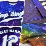 Personalized 3D Galactic Baseball Jersey - White-Light Blue Authentic Design Personalized Galactic White-Light Blue 3D Authentic