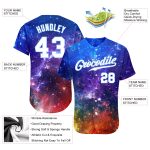 Personalized 3D Galactic Baseball Jersey - White-Light Blue Authentic Design Personalized Galactic White-Light Blue 3D Authentic