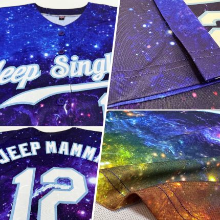 Personalized 3D Baseball Jersey - Galactic White and Light Blue Design, Custom Name and Number Personalized Galactic White-Light