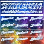 Custom Name Number 3D Performance Golf Polo Shirt - Personalized Galactic White Light Blue Design Personalized Galactic White-Light