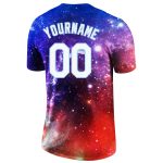Custom 3D Galactic Performance T-Shirt in White and Light Blue, Personalized Design Personalized Galactic White-Light Blue
