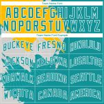 Personalized Gold Aqua-White 3D Basketball Jersey for Religious Fans Personalized Gold Aqua-White 3D Religion Basketball