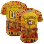 Personalized Gold Black 3D Painting Baseball Jersey Custom Artwork Design Personalized Gold Black 3D Abstract Painting Baseball
