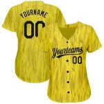 Custom Gold Black 3D Baseball Jersey for Men - Personalized Sports Apparel Personalized Gold Black 3D Baseball Jersey 2