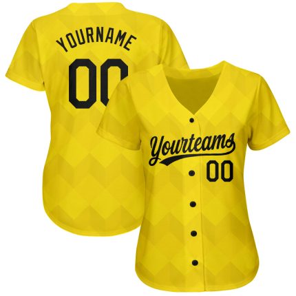 Personalized Gold Black 3D Baseball Jersey - Custom Team Uniform, Stylish Sportswear, Perfect for Players and Fans Personalized