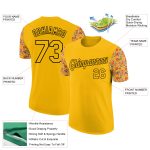 Personalized 3D Gold Black Pizza T-Shirt for Food Lovers, Performance Fabric Personalized Gold Black 3D Food Pizza Performance