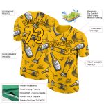 Custom Oktoberfest Beer Festival Performance T-Shirt in Gold and Black - 3D Design Personalized Gold Black 3D Oktoberfest
