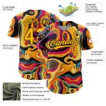 Personalized Black Gold 3D Abstract Pattern Baseball Jersey, Unique Design Authentic Jersey for Fans Personalized Gold Black